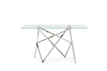 Hawkins Modern Glass & Stainless Steel Console Table by VIG Furniture - View 4