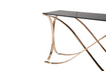 Reklaw Modern Smoked Glass & Rosegold Console Table by VIG Furniture - View 3