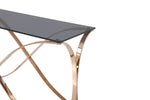 Reklaw Modern Smoked Glass & Rosegold Console Table by VIG Furniture - View 4