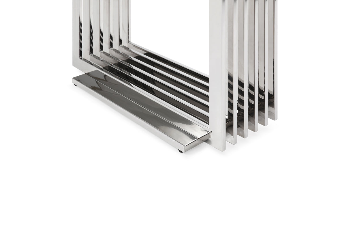 Kingsley Modern Marble & Stainless Steel Console Table by VIG Furniture - View 4