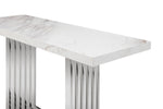 Kingsley Modern Marble & Stainless Steel Console Table by VIG Furniture - View 2