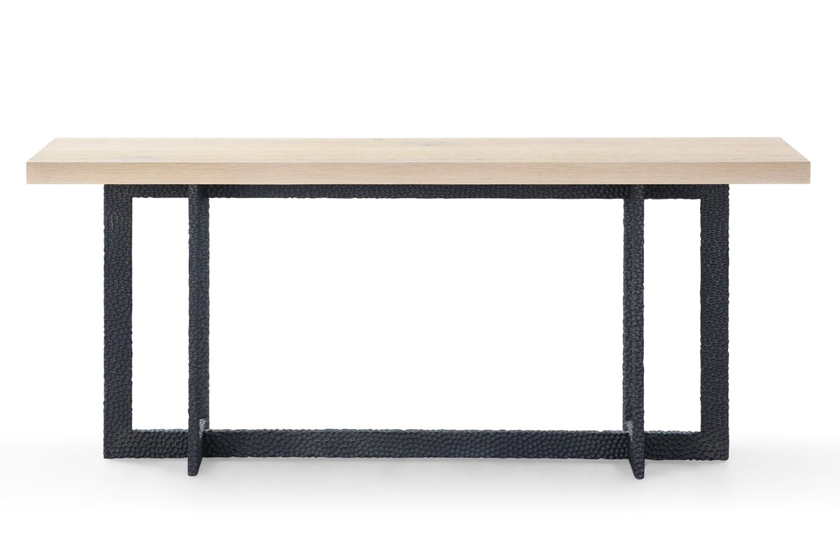 K8963 - Natural Oak + Black Metal Console Table by VIG Furniture - View 1