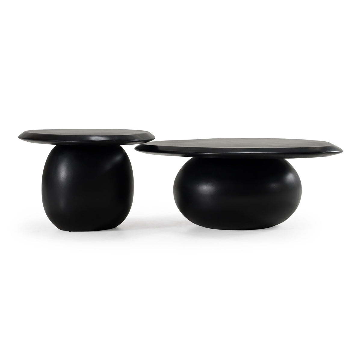 Kalvin - Modern Black Concrete Nesting Coffee Table Set by VIG Furniture - View 1