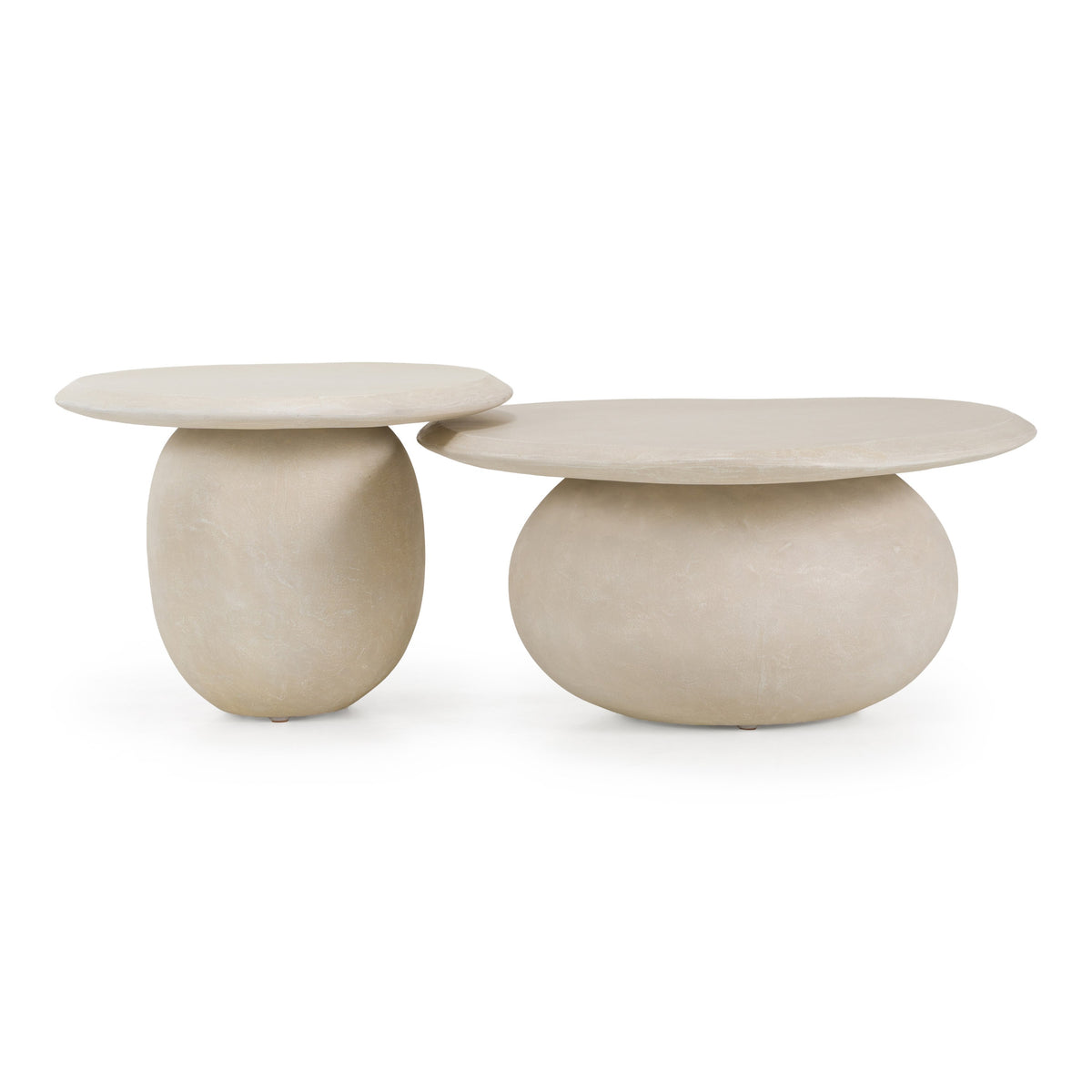 Kalvin - Modern Beige Fiberform Nesting Coffee Table Set by VIG Furniture - View 1