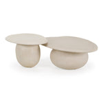 Kalvin - Modern Beige Fiberform Nesting Coffee Table Set by VIG Furniture - View 2