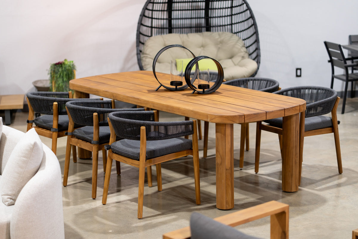 Kamari - Outdoor Natural Teak Dining Table by VIG Furniture - View 7