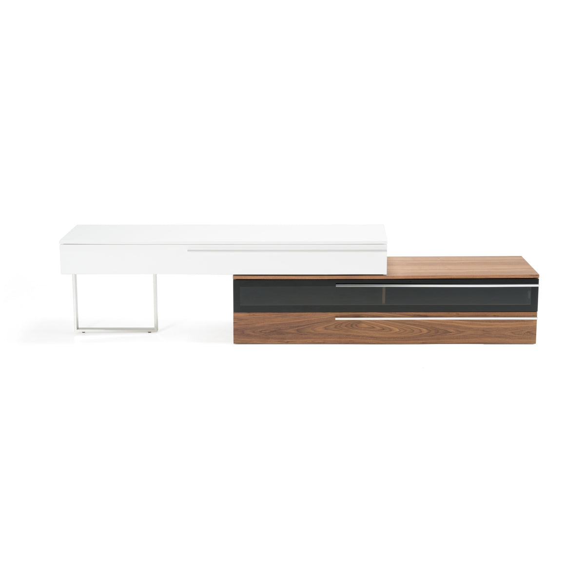Karlstad - Modern White + Walnut TV Stand by VIG Furniture - View 2