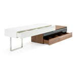 Karlstad - Modern White + Walnut TV Stand by VIG Furniture - View 3