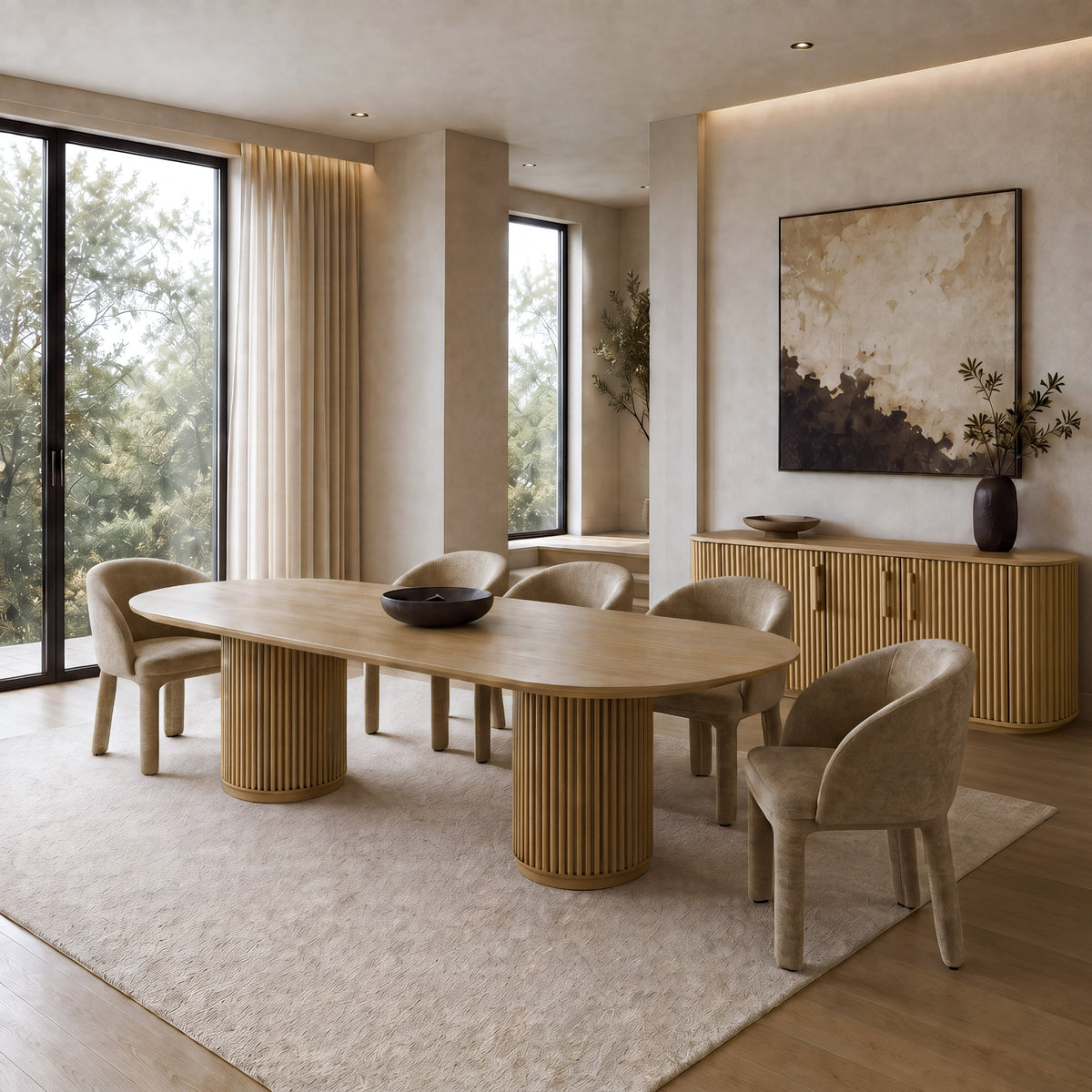 Kayce - Modern Natural Oak Oval Dining Table by VIG Furniture - View 7