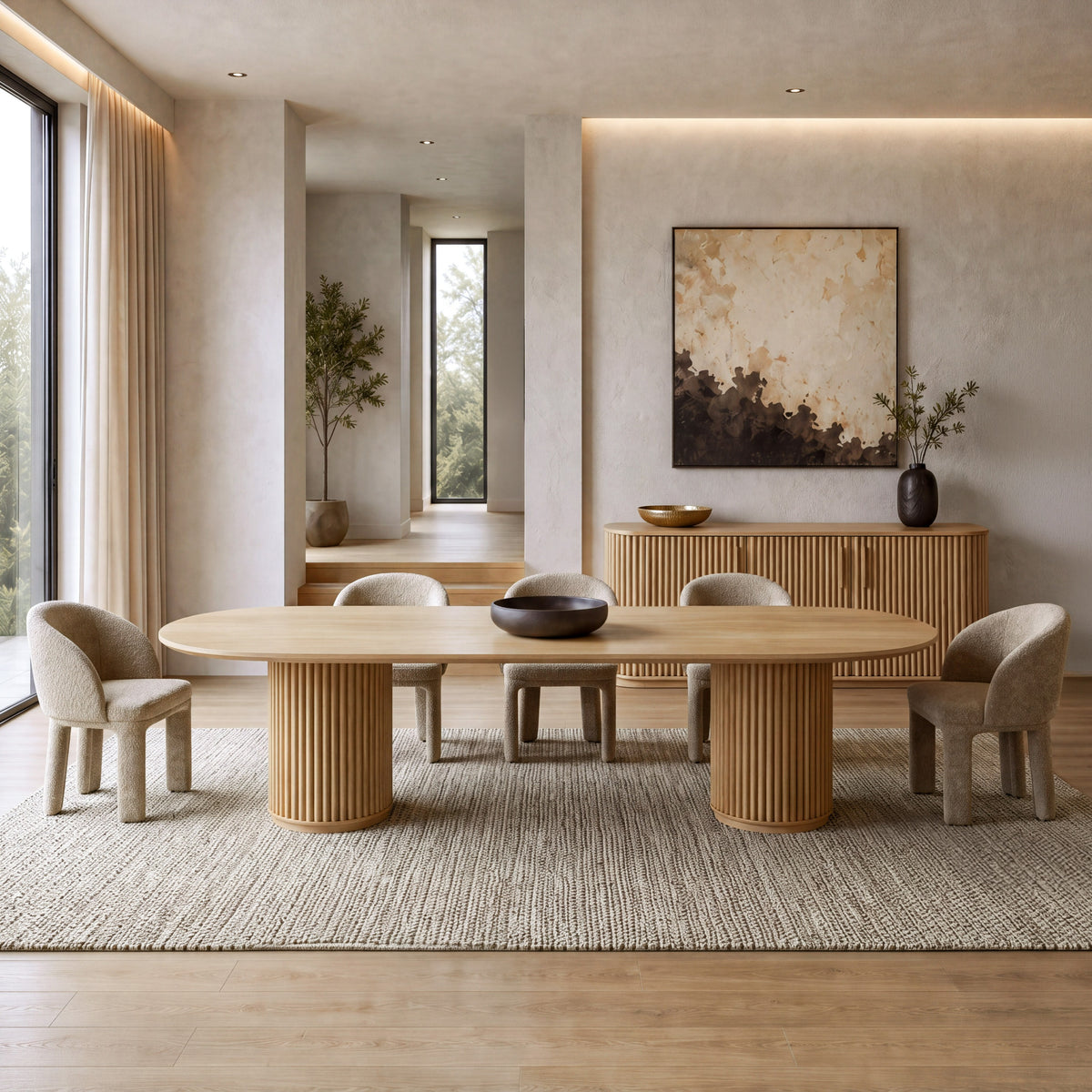 Kayce - Modern Natural Oak Oval Dining Table by VIG Furniture - View 8