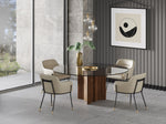 Kaye - Modern Walnut + Glass 71" Round Dining Table by VIG Furniture - View 2