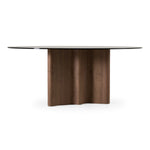 Kaye - Modern Walnut + Glass 71" Round Dining Table by VIG Furniture - View 1