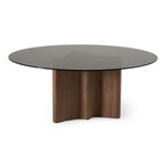 Kaye - Modern Walnut + Glass 71" Round Dining Table by VIG Furniture - View 8