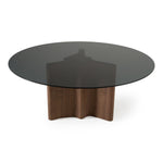 Kaye - Modern Walnut + Glass 71" Round Dining Table by VIG Furniture - View 9
