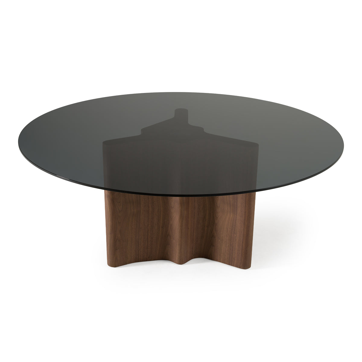 Kaye - Modern Walnut + Glass 71" Round Dining Table by VIG Furniture - View 9