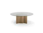 Kaye - Modern Walnut + Glass 71" Round Dining Table by VIG Furniture - View 4