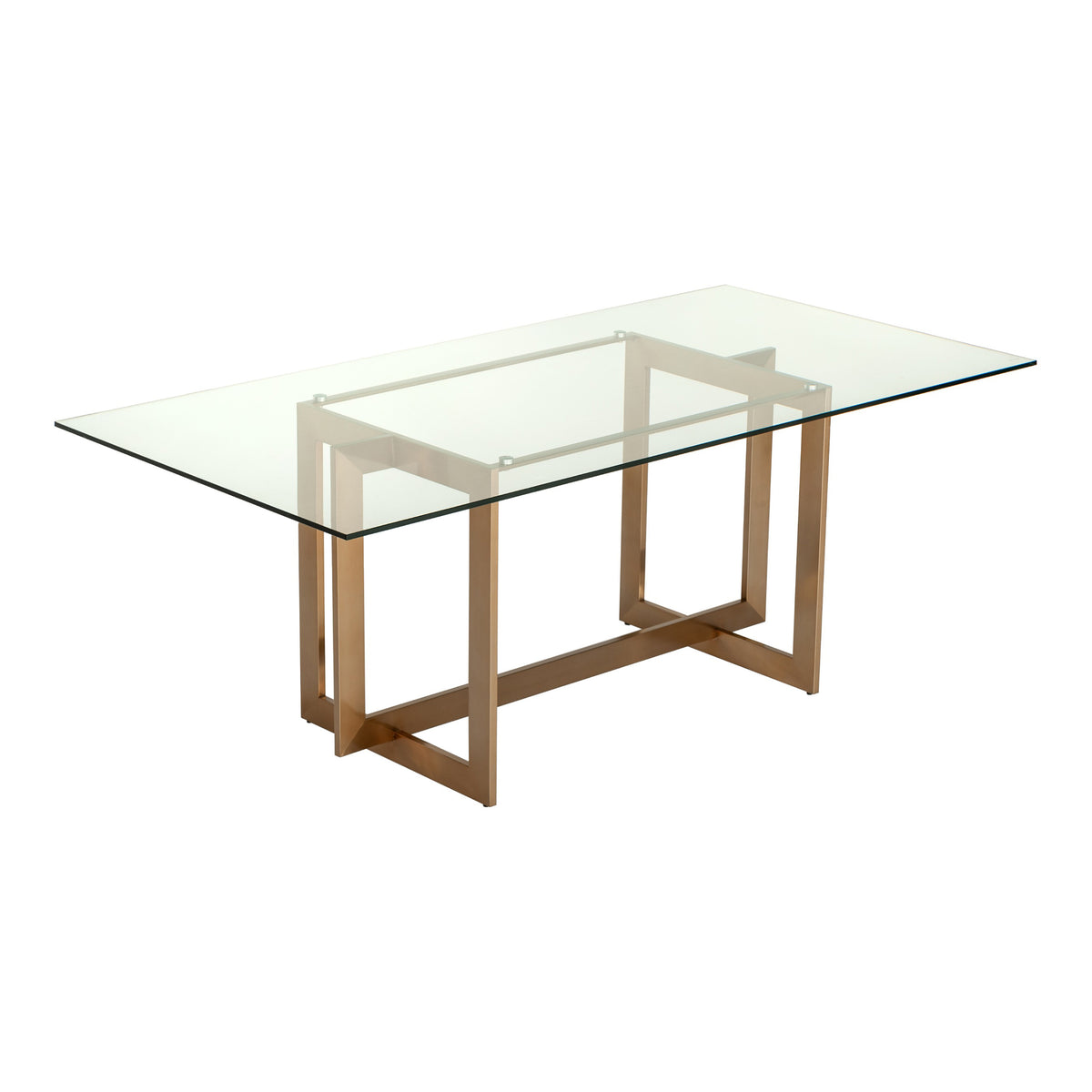 Keaton Modern Glass & Brass Dining Table by VIG Furniture - View 10