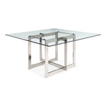 Keaton - Square Modern Glass + Stainless Steel Dining Table by VIG Furniture - View 9