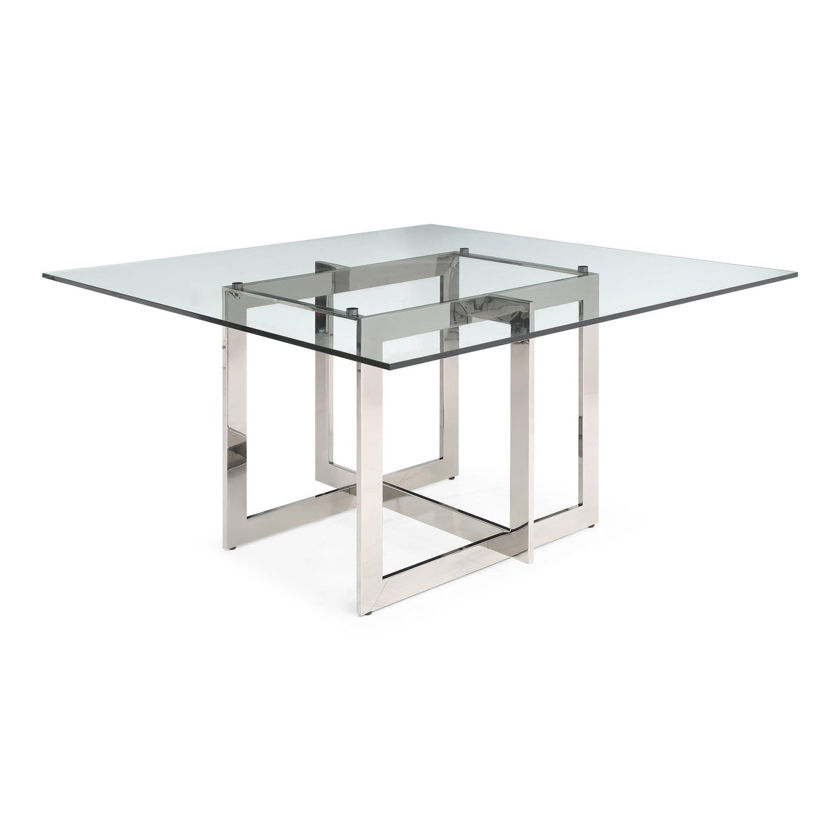 Keaton - Square Modern Glass + Stainless Steel Dining Table by VIG Furniture - View 9