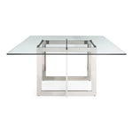Keaton - Square Modern Glass + Stainless Steel Dining Table by VIG Furniture - View 1