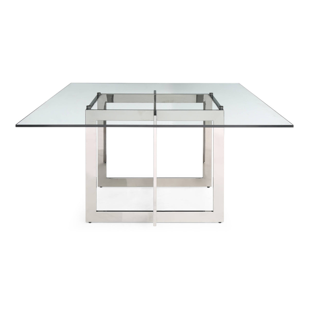 Keaton - Square Modern Glass + Stainless Steel Dining Table by VIG Furniture - View 1
