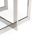 Keaton - Square Modern Glass + Stainless Steel Dining Table by VIG Furniture - View 10