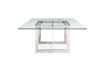 Keaton - Square Modern Glass + Stainless Steel Dining Table by VIG Furniture - View 6