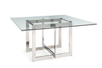 Keaton - Square Modern Glass + Stainless Steel Dining Table by VIG Furniture - View 2