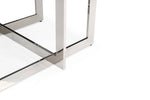 Keaton - Square Modern Glass + Stainless Steel Dining Table by VIG Furniture - View 3