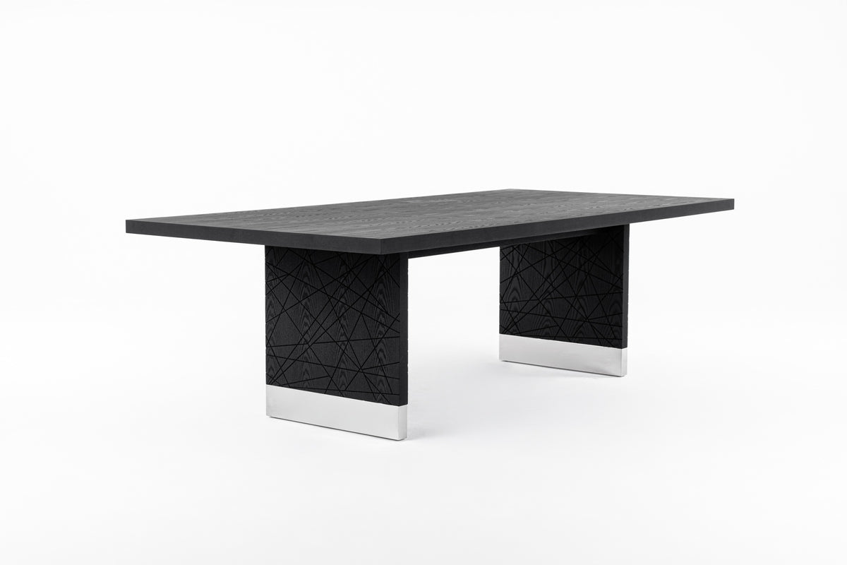 Kenda - Modern Black Ash + Stainless Steel Dining Table by VIG Furniture - View 3