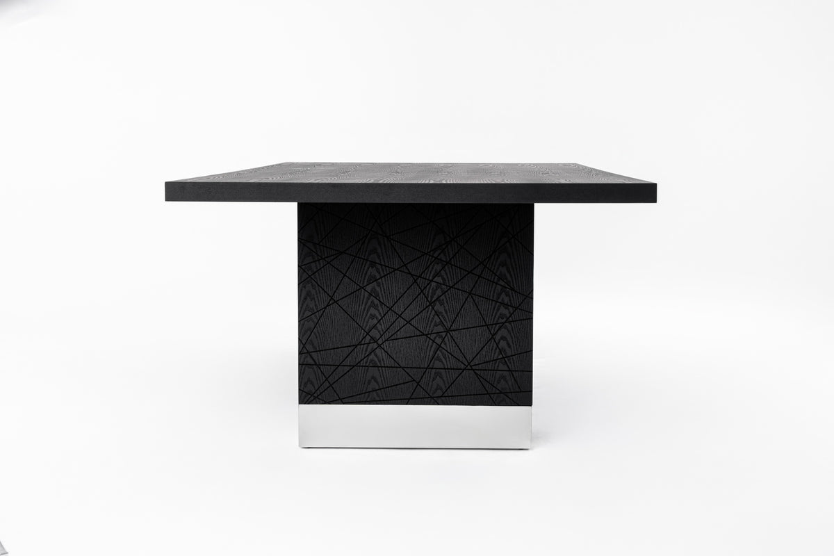 Kenda - Modern Black Ash + Stainless Steel Dining Table by VIG Furniture - View 4