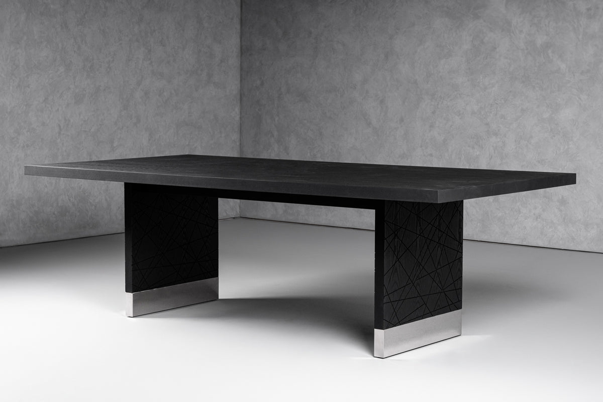Kenda - Modern Black Ash + Stainless Steel Dining Table by VIG Furniture - View 8