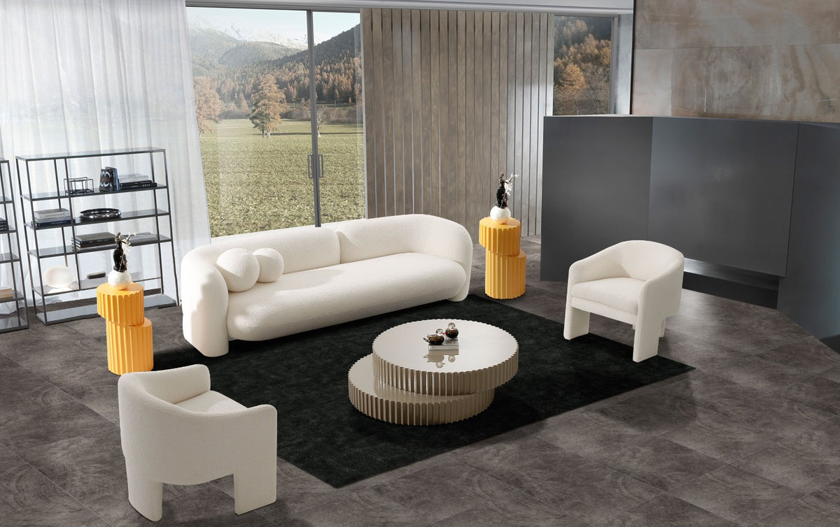 Khan Modern 4-Seater Off White Fabric Sofa by VIG Furniture - View 2
