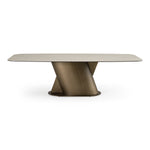 Kiefer - Modern Faux Travertine Ceramic + Bronze Dining Table by VIG Furniture - View 2