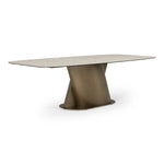 Kiefer - Modern Faux Travertine Ceramic + Bronze Dining Table by VIG Furniture - View 3