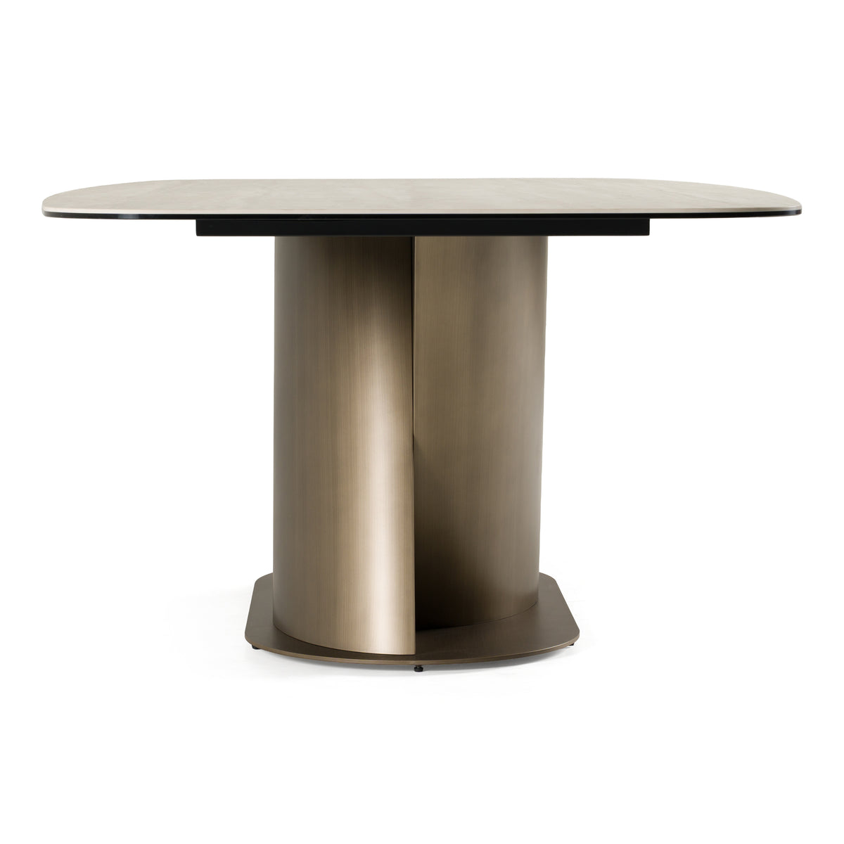 Kiefer - Modern Faux Travertine Ceramic + Bronze Dining Table by VIG Furniture - View 4