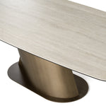 Kiefer - Modern Faux Travertine Ceramic + Bronze Dining Table by VIG Furniture - View 6