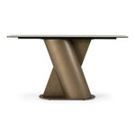 Kiefer - Modern Faux Travertine Ceramic + Bronze Console Table by VIG Furniture - View 1