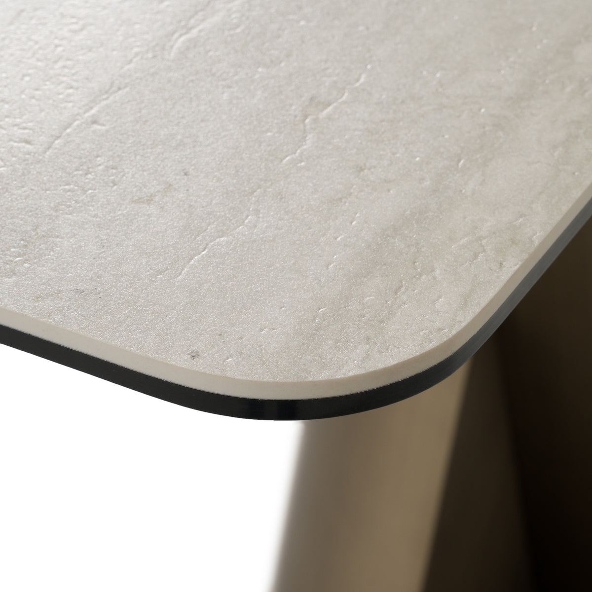 Kiefer - Modern Faux Travertine Ceramic + Bronze Console Table by VIG Furniture - View 4