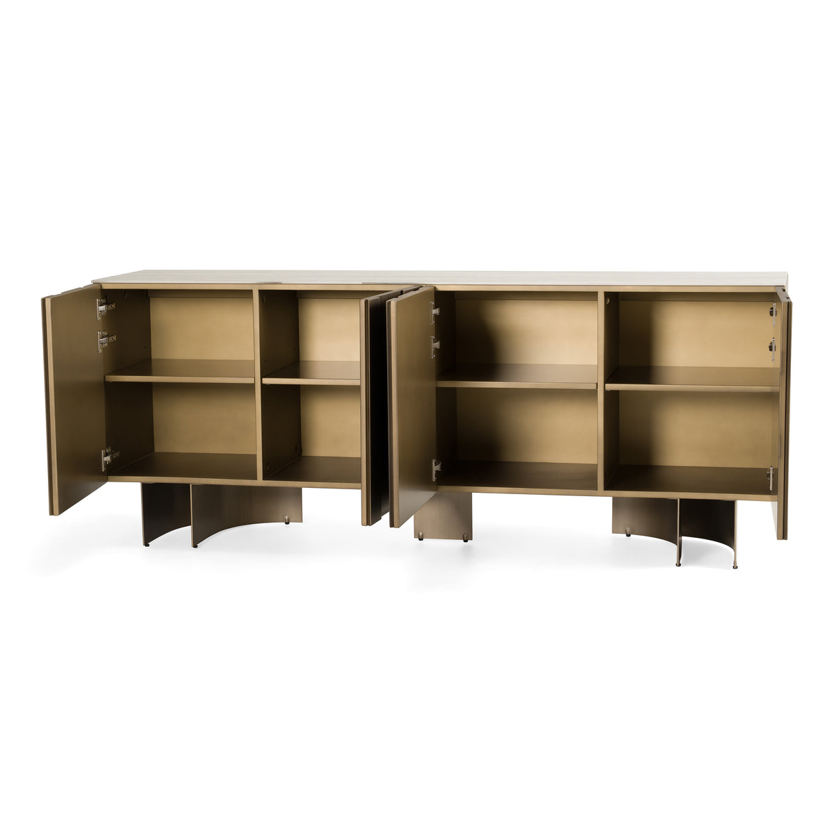 Kiefer - Modern Faux Travertine Ceramic + Bronze Buffet by VIG Furniture - View 5