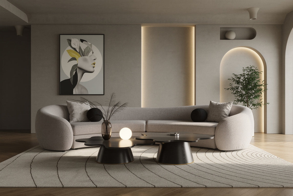 Kilmer Modern Grey Curved Fabric Sectional Sofa by VIG Furniture - View 12