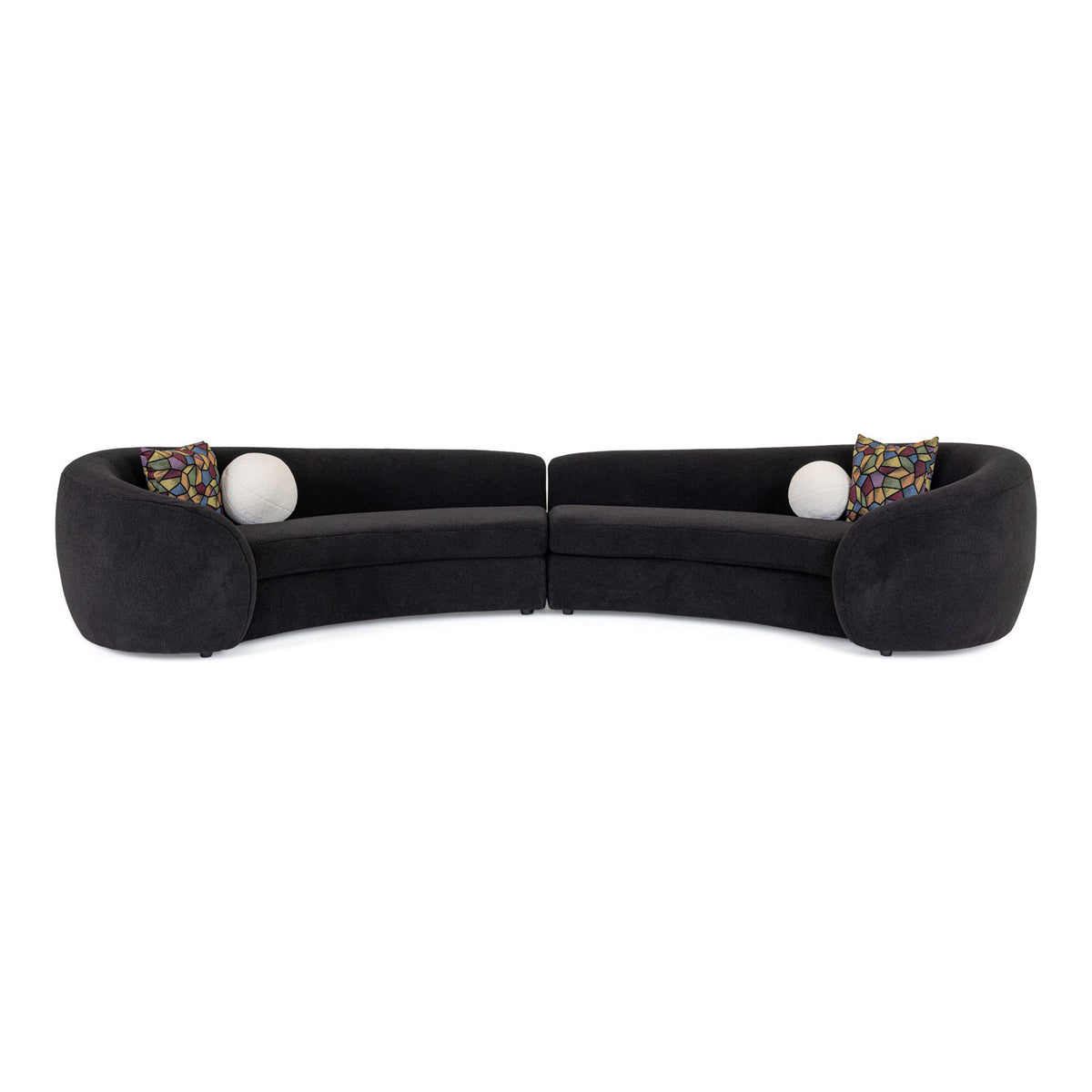 Kilmer Modern Black Curved Fabric Sectional Sofa by VIG Furniture - View 1