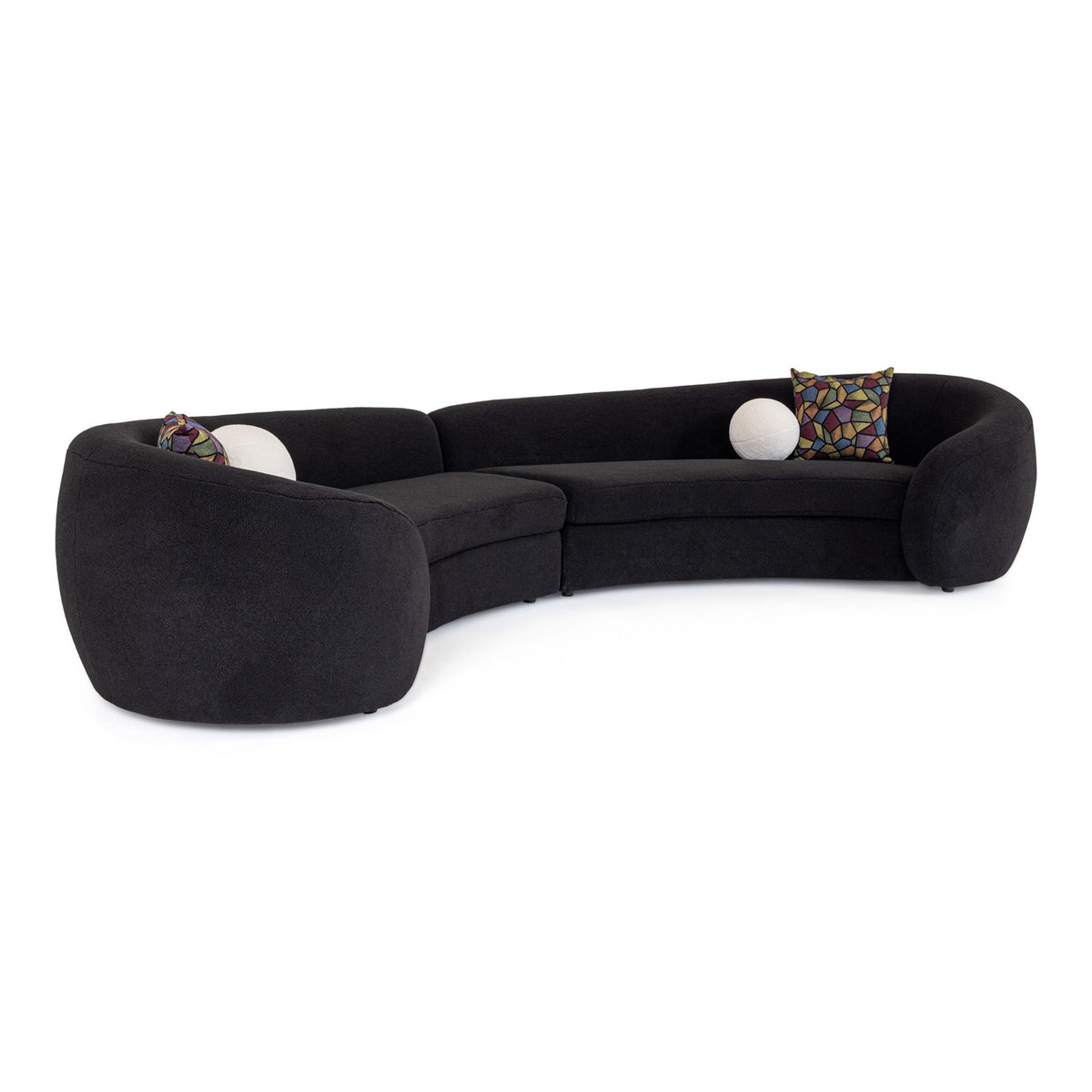 Kilmer Modern Black Curved Fabric Sectional Sofa by VIG Furniture - View 8
