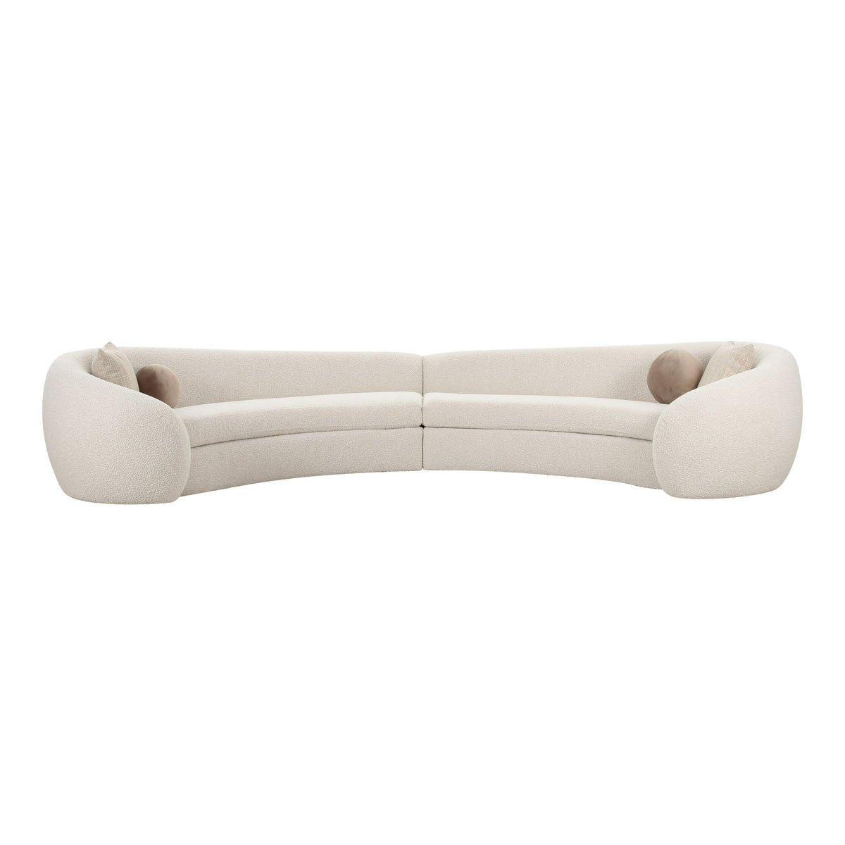 Kilmer Modern Off-White Curved Fabric Sectional Sofa by VIG Furniture - View 1