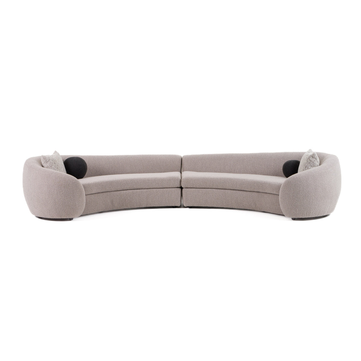 Kilmer Modern Grey Curved Fabric Sectional Sofa by VIG Furniture - View 2