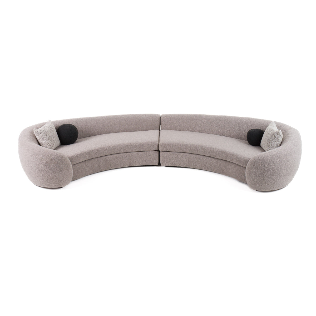Kilmer Modern Grey Curved Fabric Sectional Sofa by VIG Furniture - View 3