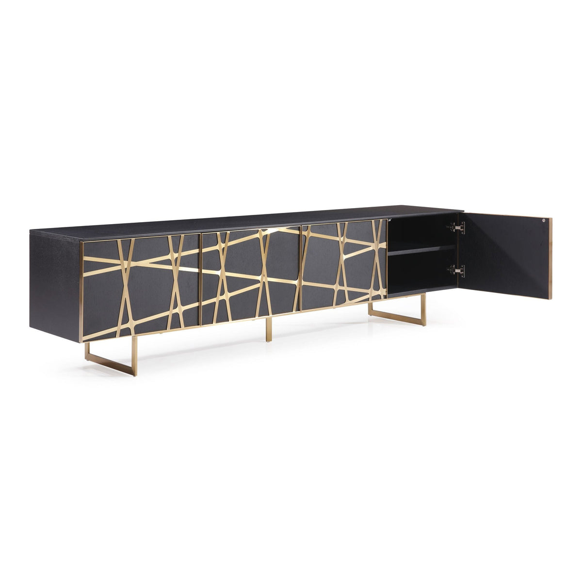 Kilson - Modern Black Oak & Champagne Gold TV Stand by VIG Furniture - View 6