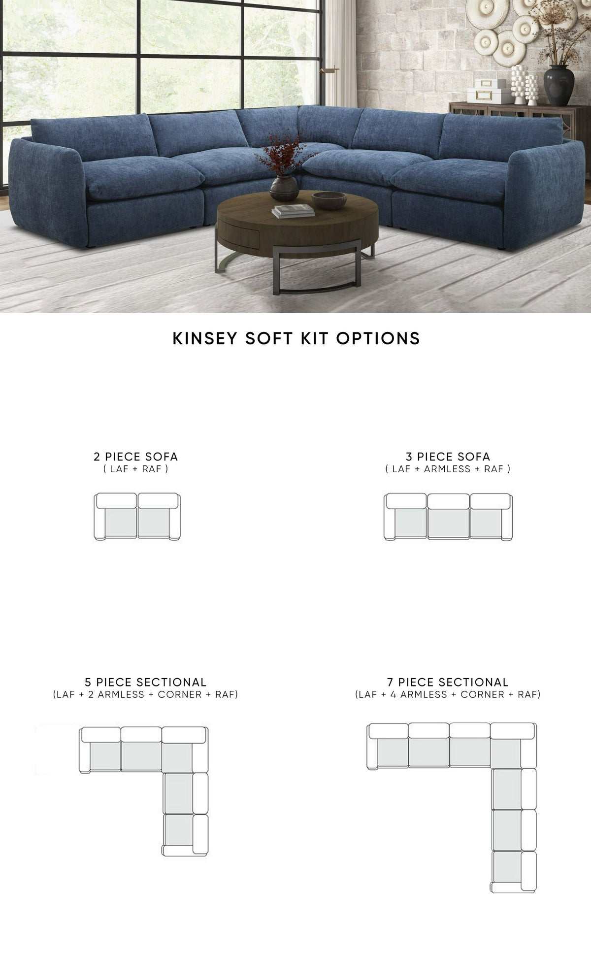 Kinsey - Modern Blue Fabric Modular Sectional Sofa by VIG Furniture - View 2
