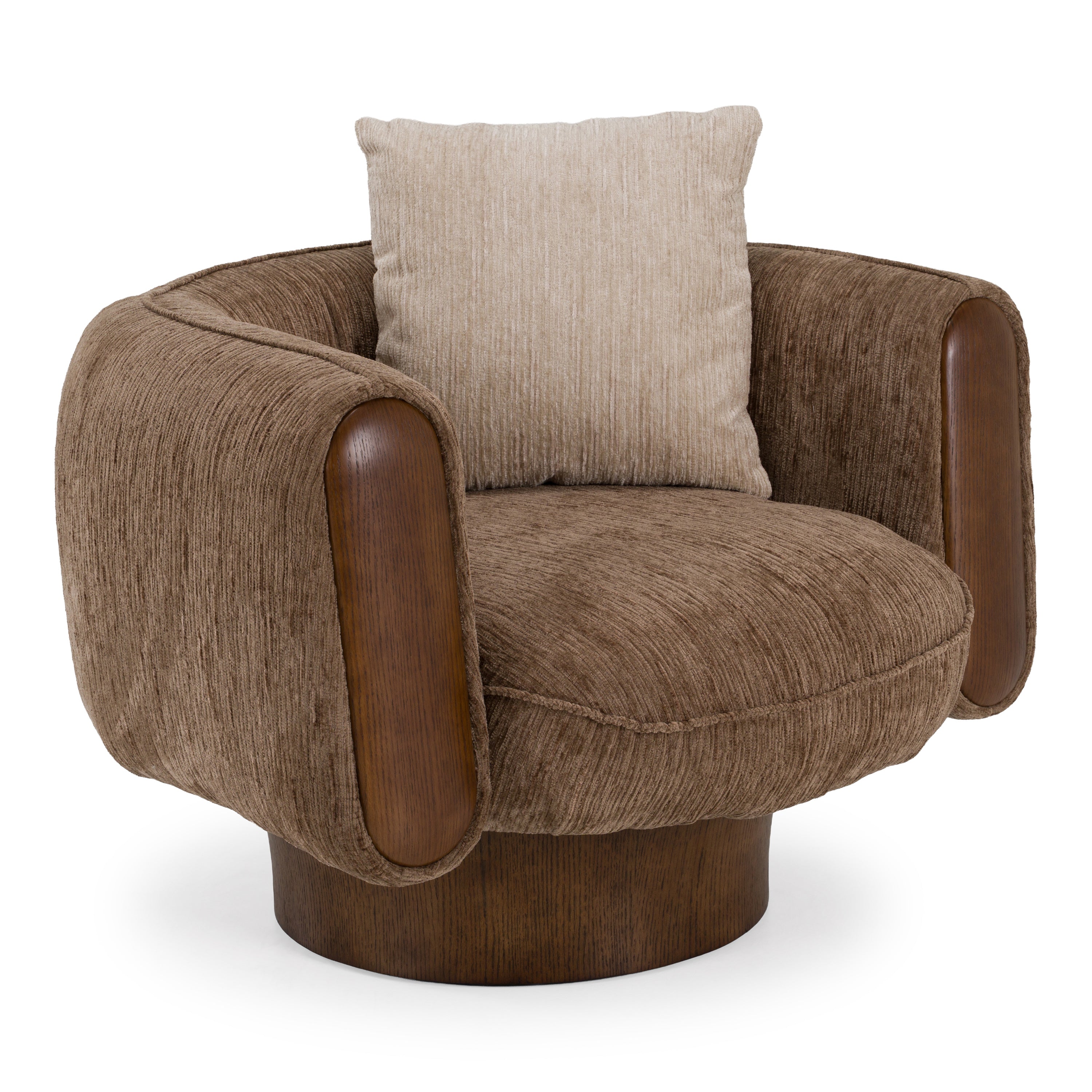 Kiran - Modern Brown + Beige Swivel Accent Chair by VIG Furniture - View 1