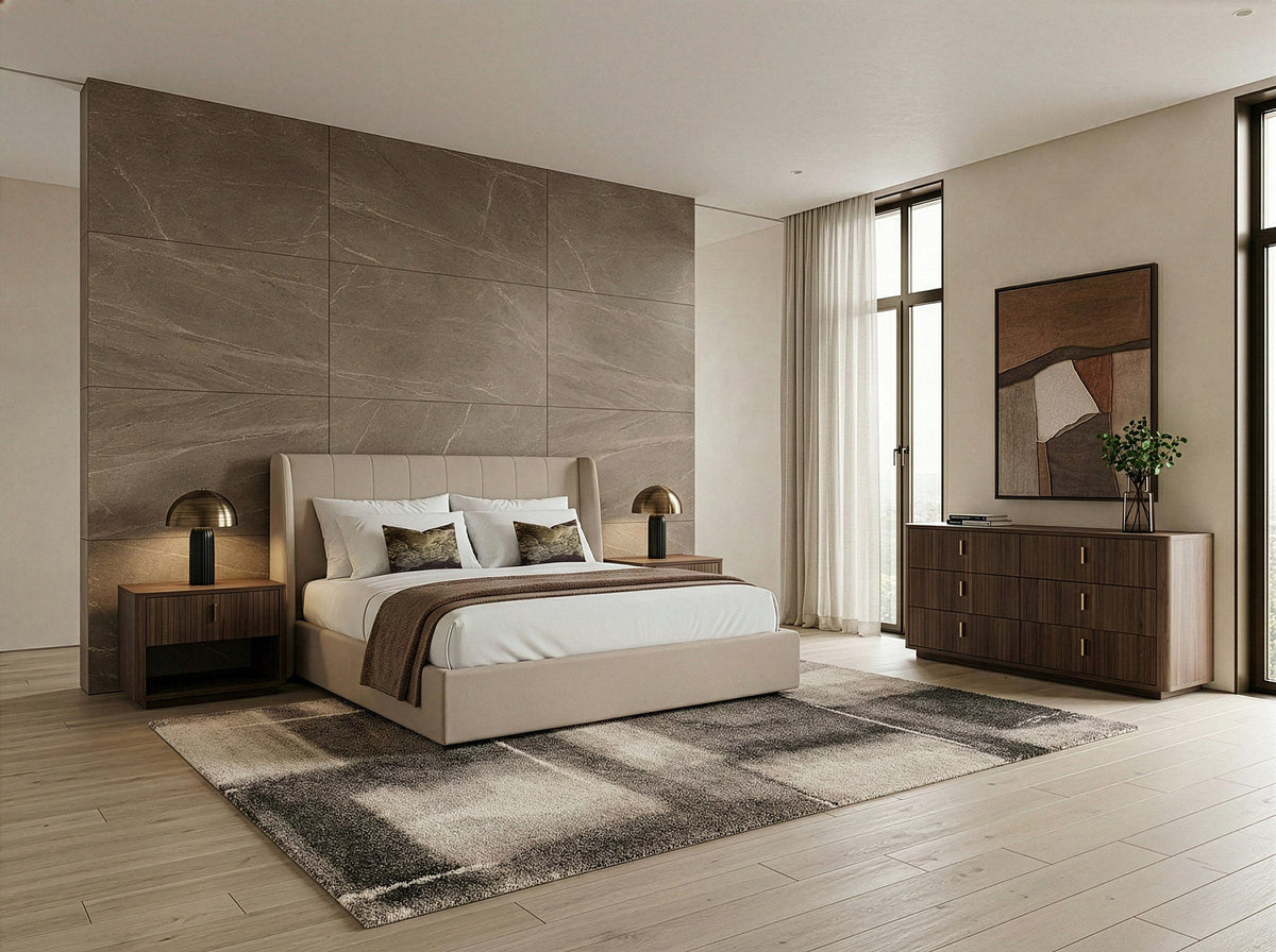 Kiro - Modern Tan Fabric Bed by VIG Furniture - View 6